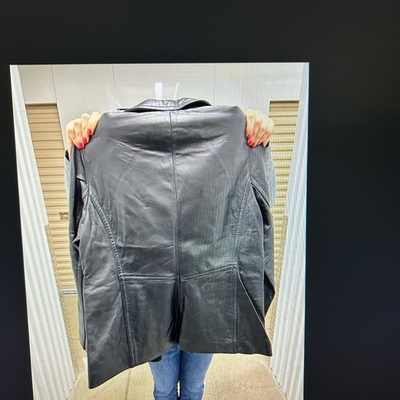 Nine West - Black Leather Jacket XL- D11820*NEW* - Picture 3 of 4